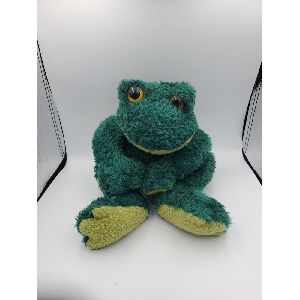 *RARE* Vintage 16" Russ Fleegle Large Frog Green Plush Beanie Stuffed Animal Toy